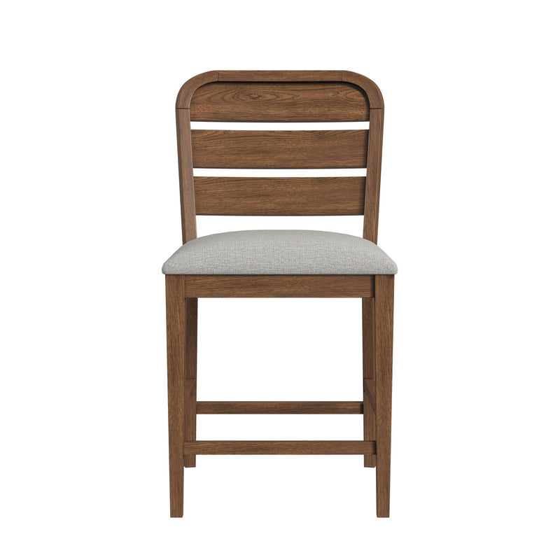 Glinda Side Chair with Light Grey Fabric in Brown (2 Per Carton)