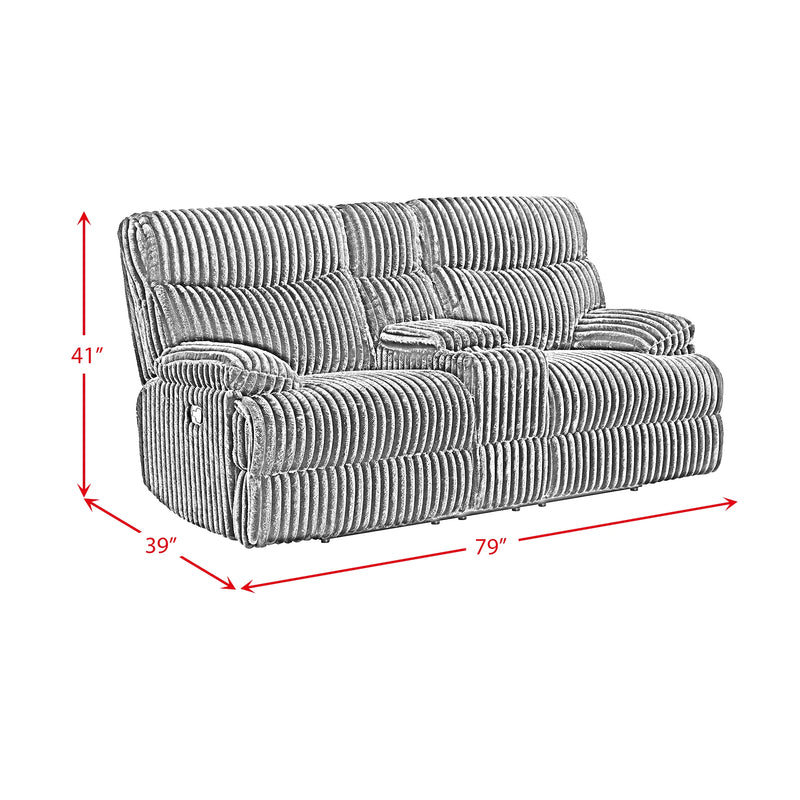 Admiral Loveseat with Console in Masis Black