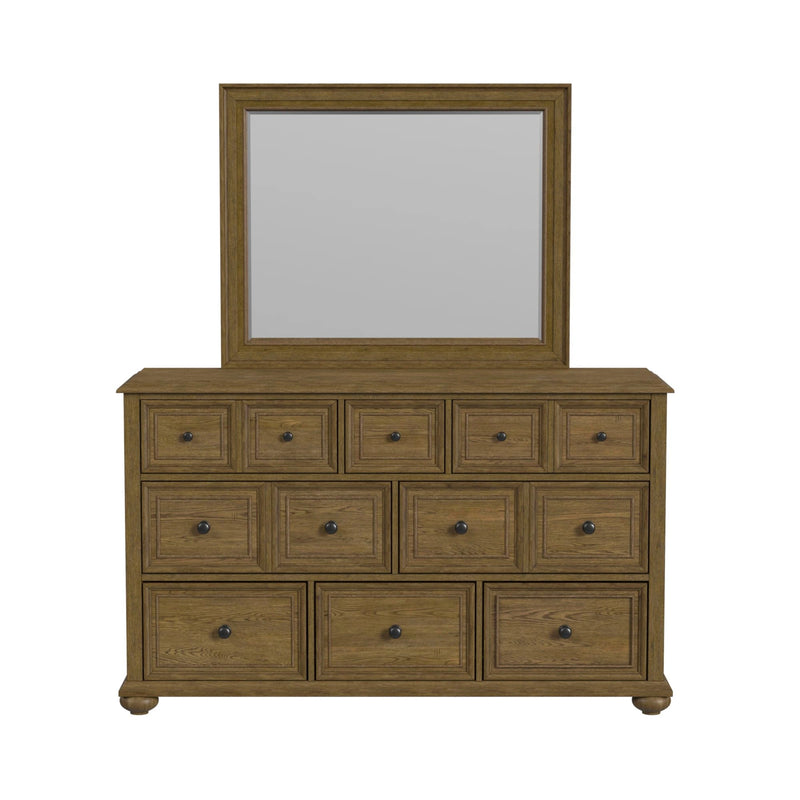 Heritage & Home Dresser and Mirror Sets in Oak Brown