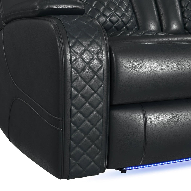 Carlo Power Motion Loveseat with Power Headrest, Console and LED
