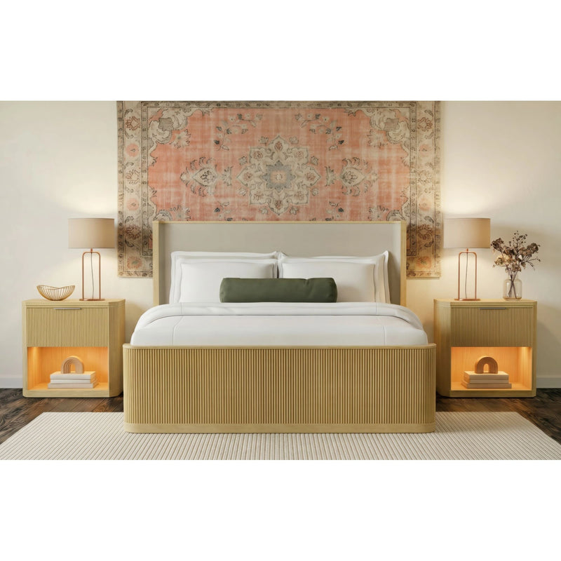 Sylvie UPH Bedroom Set with 2 Nightstands