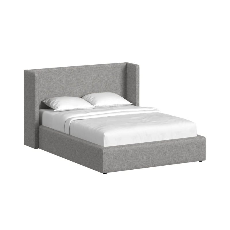 Angeline Complete Non-Storage Bed in Grey Fabric
