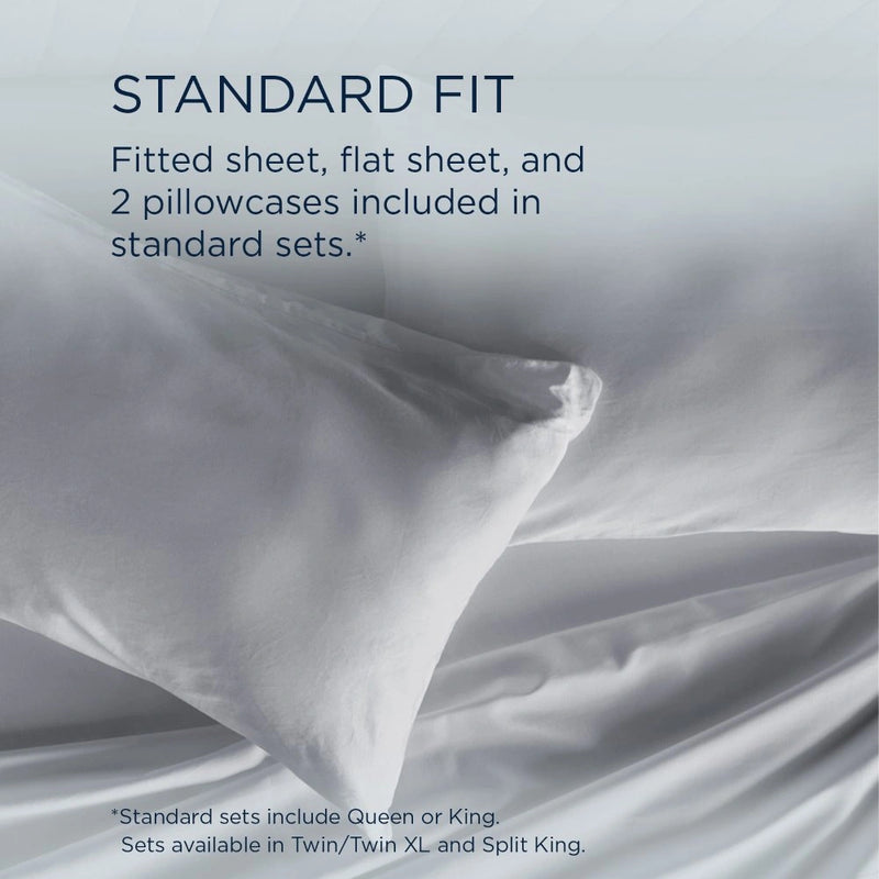 TEMPUR Classic Cotton Sheet Set Sleepy Silver Mist