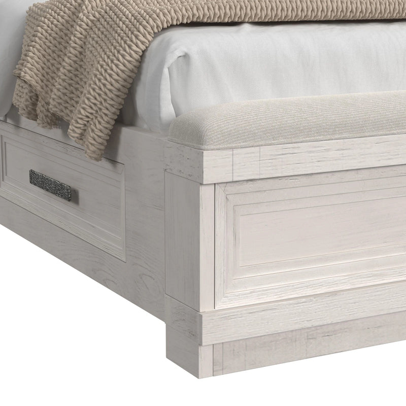 Avalanche Storage Bedroom Set in Antique White
