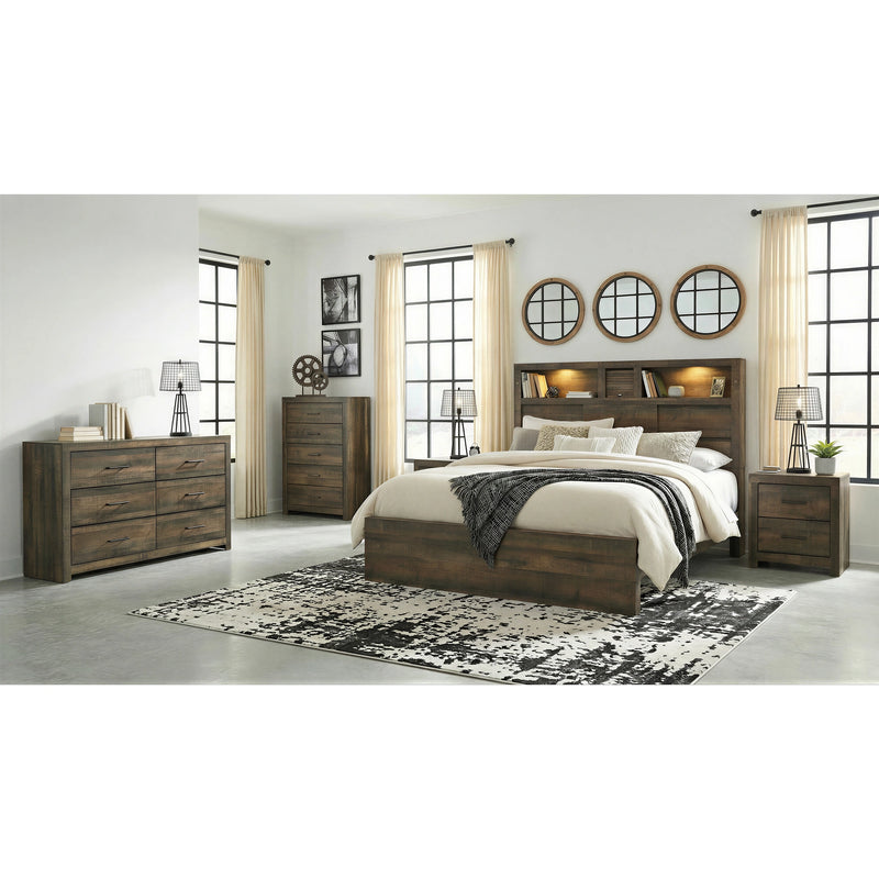 Bailey Bookcase Panel Bedroom Set with 2 Nightstands