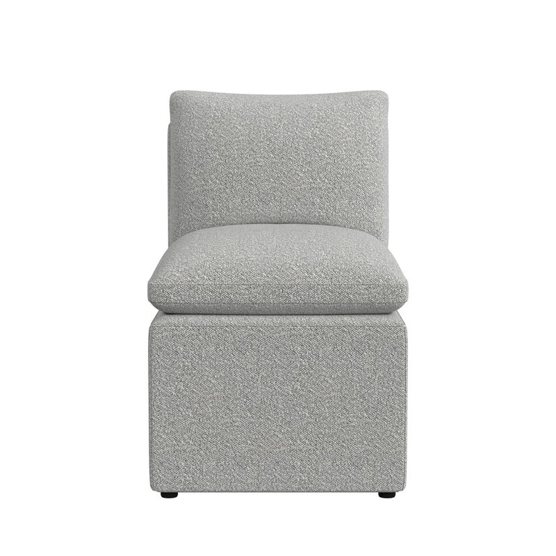 Portland UPH Armless Chair in Grey Boucle