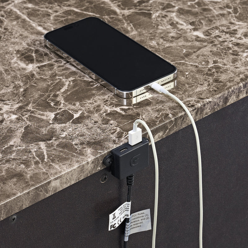 Cadenza Nightstand with USB-C in Brown