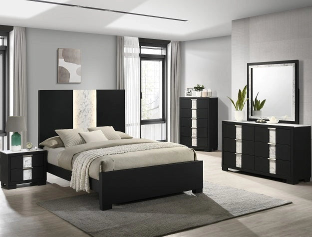 Crown Mark Furniture Rangley 2 Drawer Nightstand in Black image