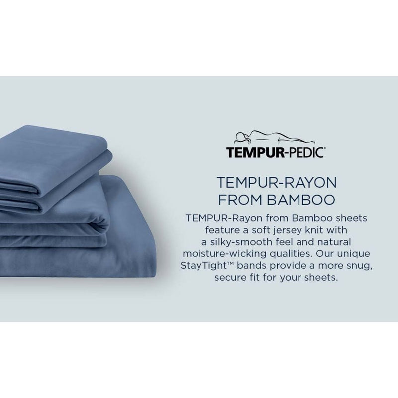 TEMPUR Rayon from Bamboo Sheet Set Vintage Indigo