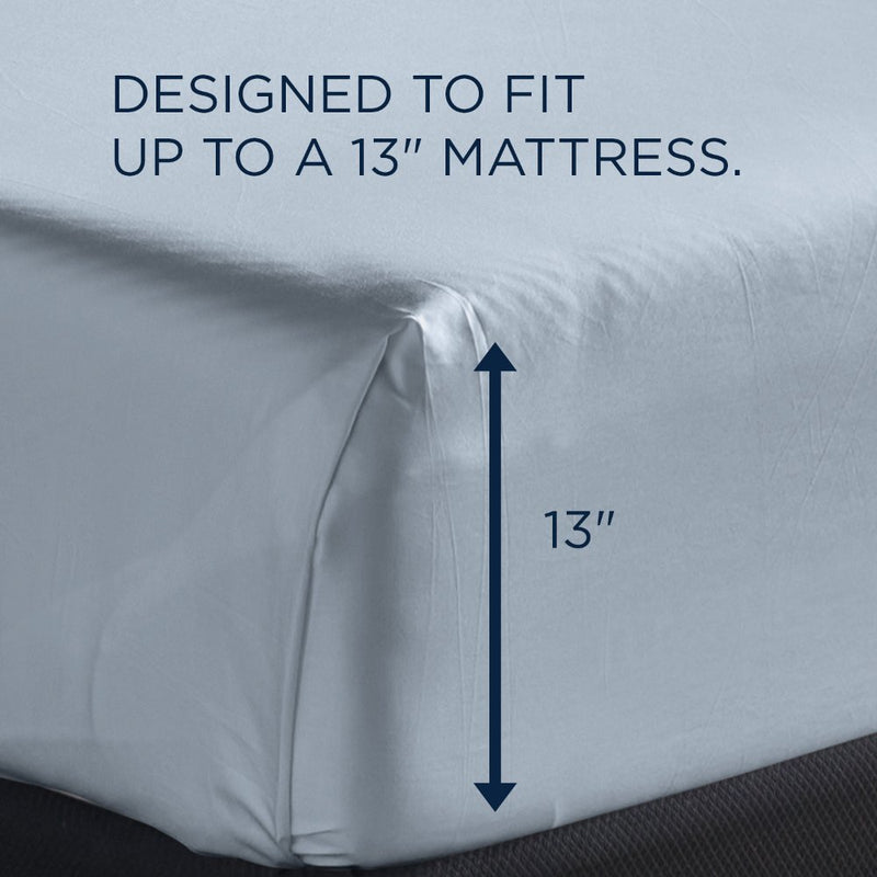 TEMPUR Luxe Egyptian Cotton Sheet Set Sleepy Blue