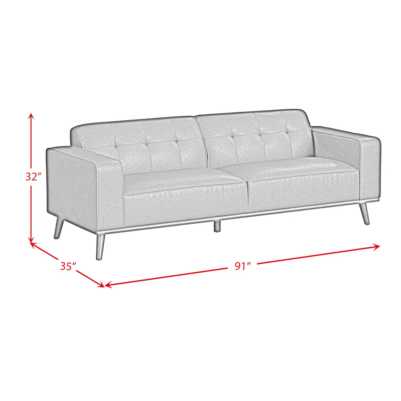 Destiny Sofa with Wood Front in Pebble Brown