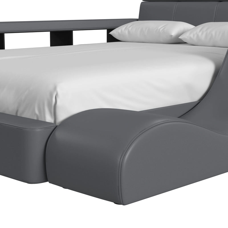 Valari Transformer Bed with Electronic Features in Grey PU