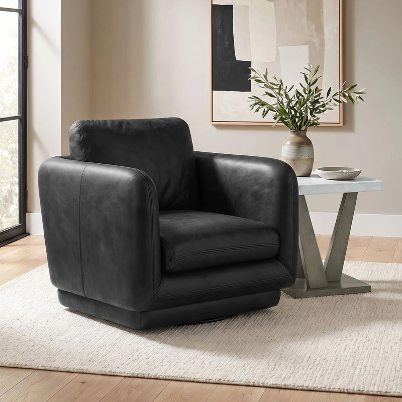 Winger Swivel Chair in Simba Black