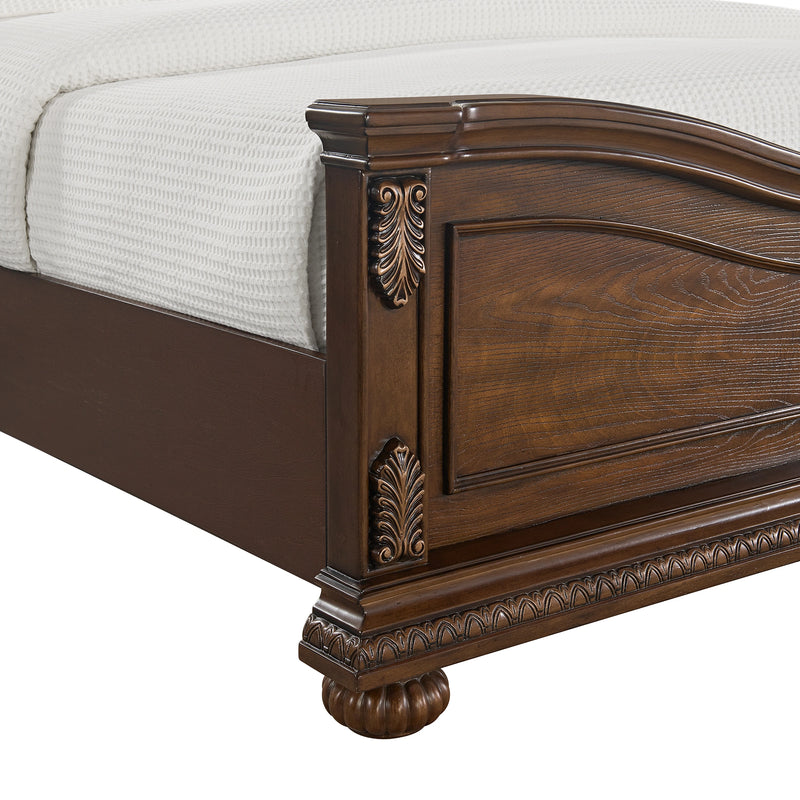 Cadenza UPH Bedroom Set with Black PU in Brown