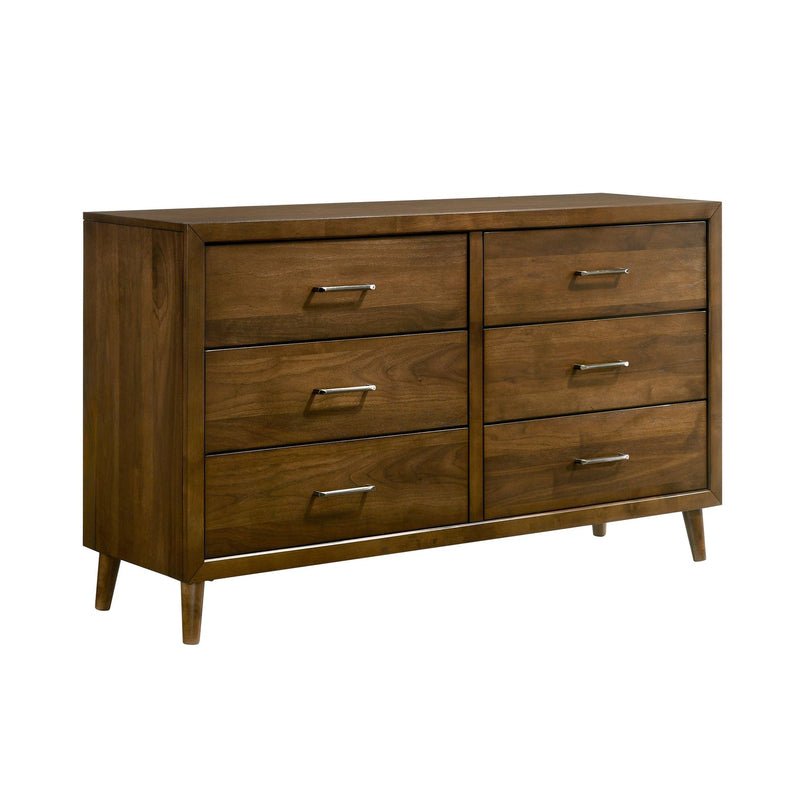 Malibu 6-Drawer Dresser in Walnut