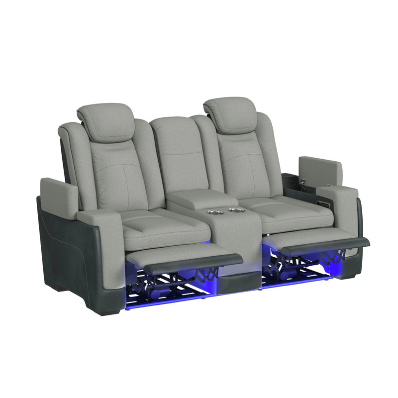 Lantana Power Motion Loveseat with Power Headrest, Led, and Console