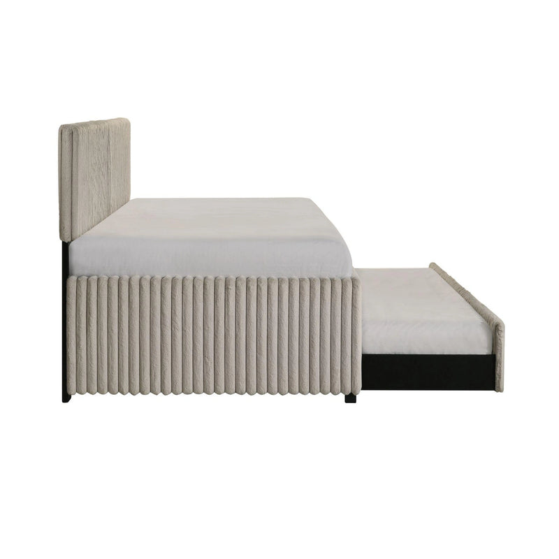 Arden Twin Daybed with Trundle in Corduroy Beige