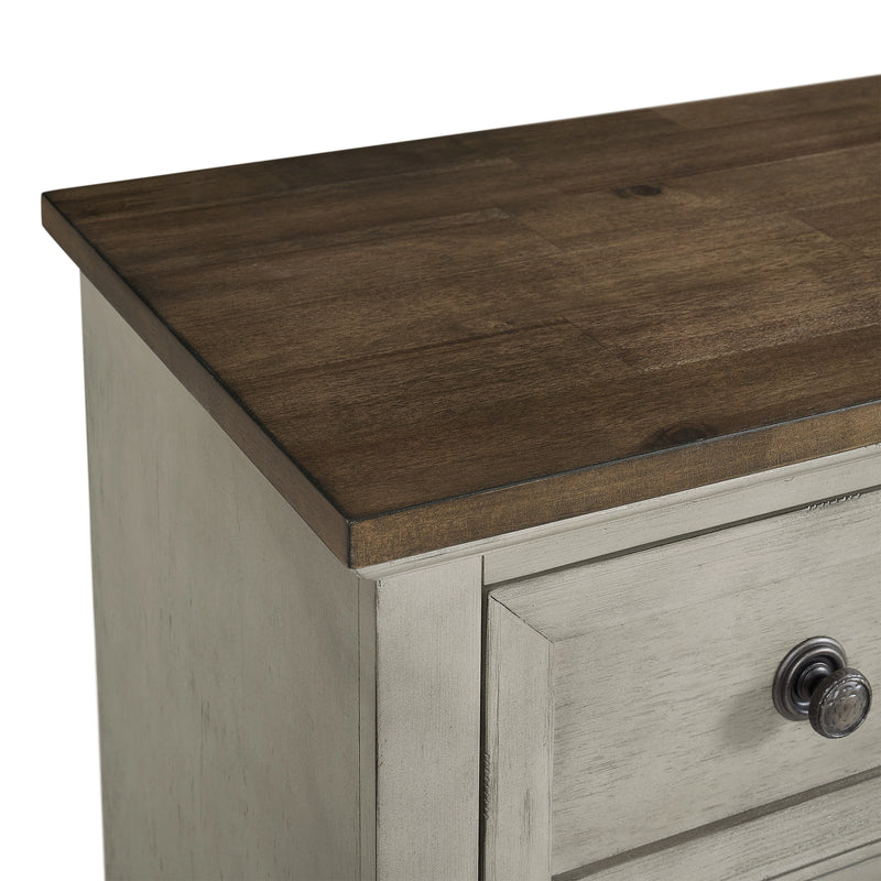 Farmington Bedroom Set in Medium Brown and Washed Stone