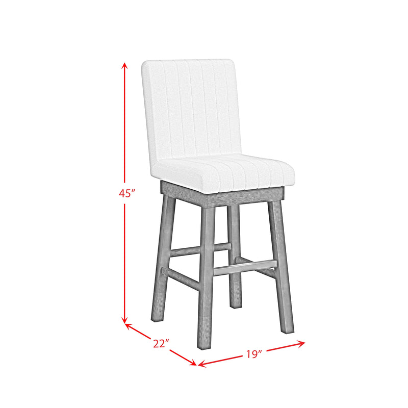 Jemma Swivel Bar Stool with Beige Linen in Dark Espresso (2 Per Carton)