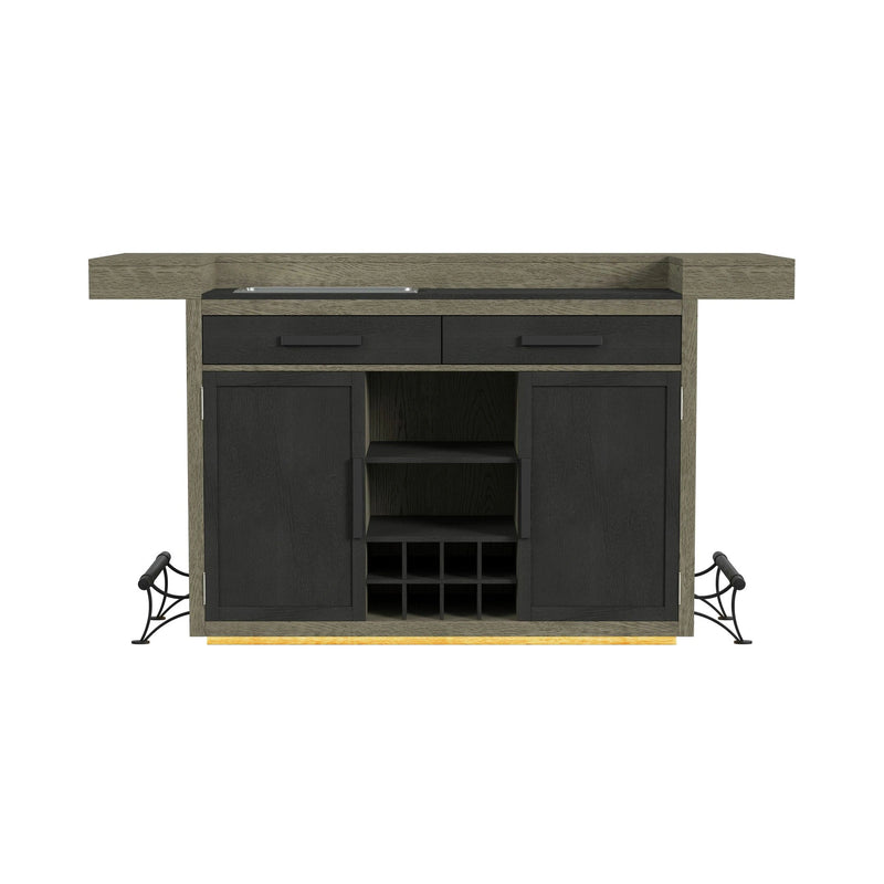 Jemma Bar Table with Light in Grey and Dark Espresso