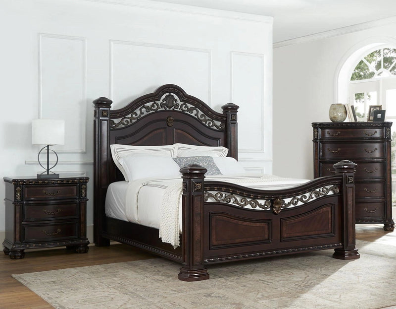 Steve Silver Monte Carlo Queen Poster Bed in Cocoa