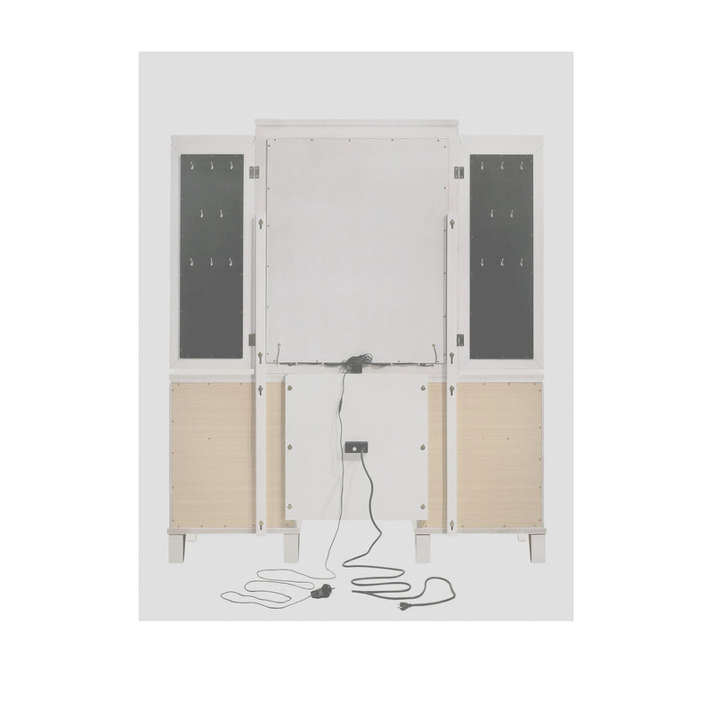 Twenty Nine Dressing Set w/LED & USB Plug in White with Stool