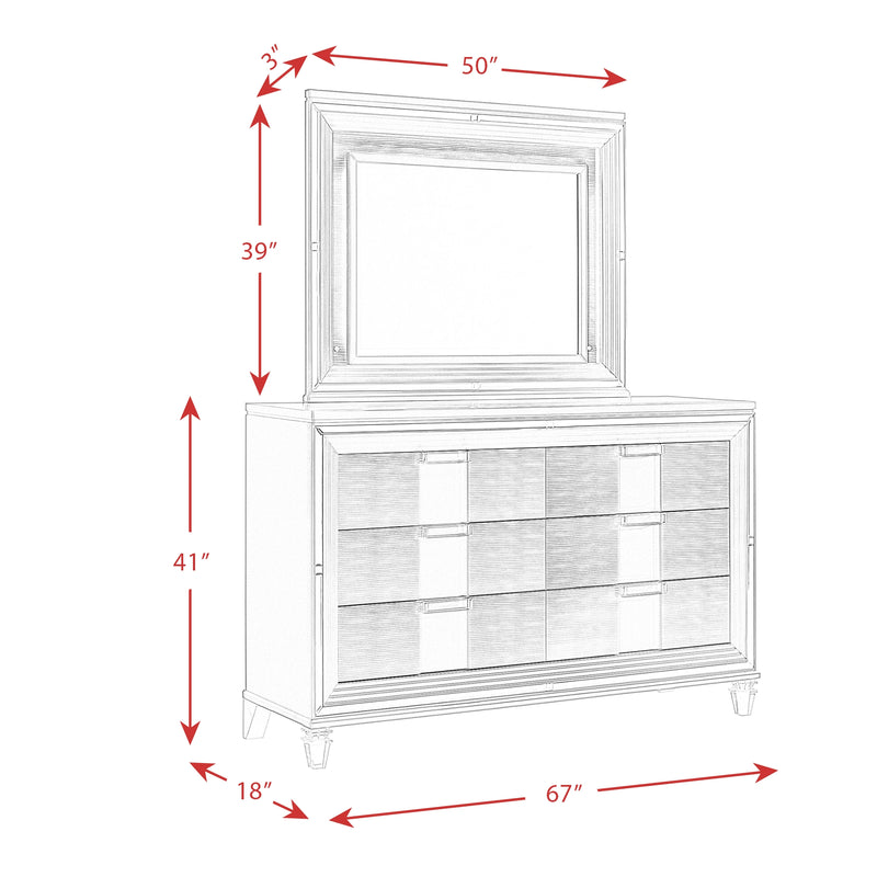 Twenty Nine Dresser & Mirror Set White