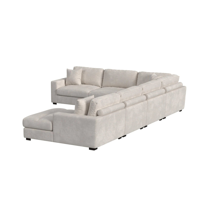 Arizona Modular Sectional Set with RHF Chaise in Steno Beige