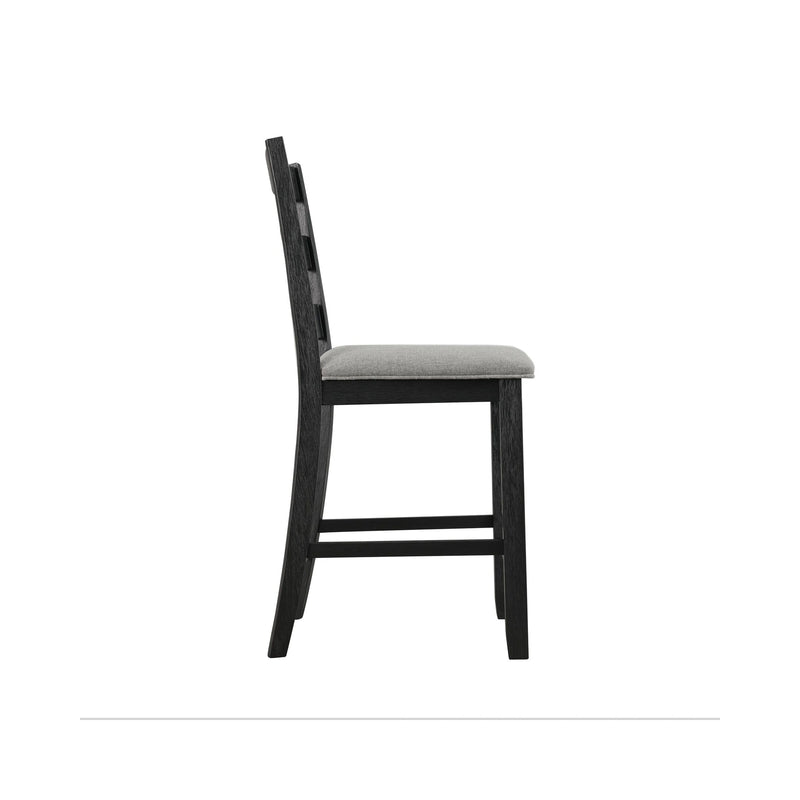 Martin Side Chair with Grey Fabric - Black Finish (2 Per Carton)