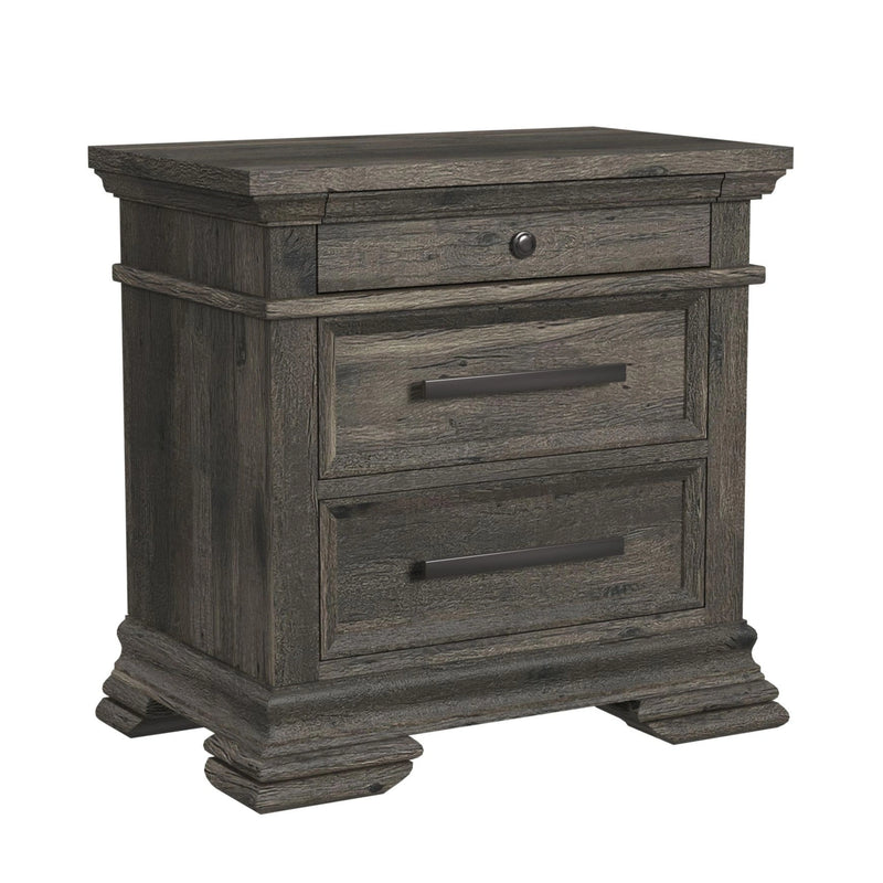 Park Ridge Bedroom Set with 2 Nightstands in Charcoal