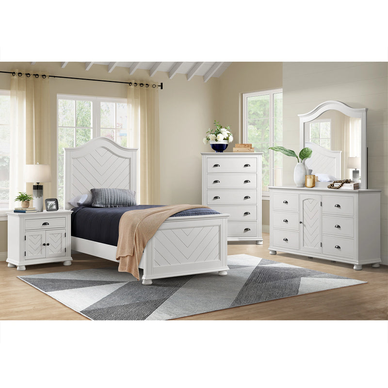 Kona Panel Bed in White