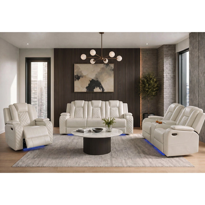 Carlo Power Motion Sofa with Power Headrest, Dropdown Table, Power Strip, LED and Reading Light