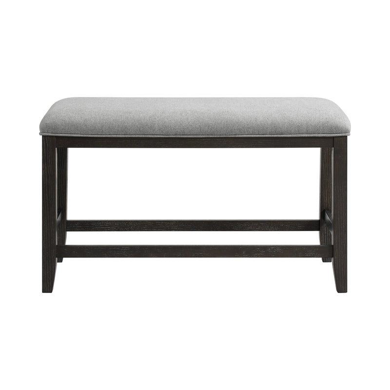Elodie Counter Bench with Grey Fabric in Charcoal