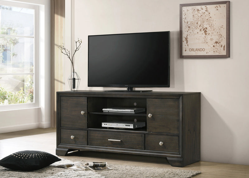 Crown Mark Furniture Jaymes 3 Drawer TV Stand in Gray image