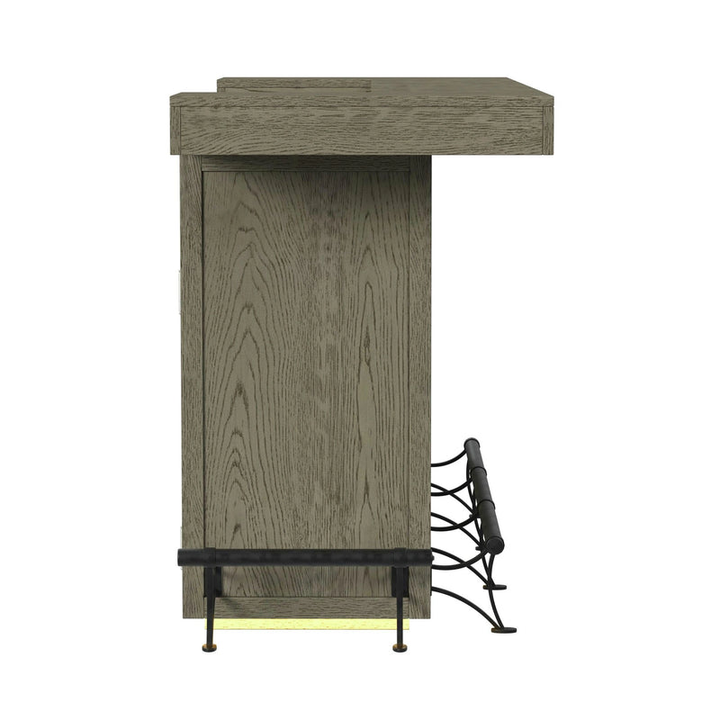 Jemma Bar Table with Light in Grey and Dark Espresso