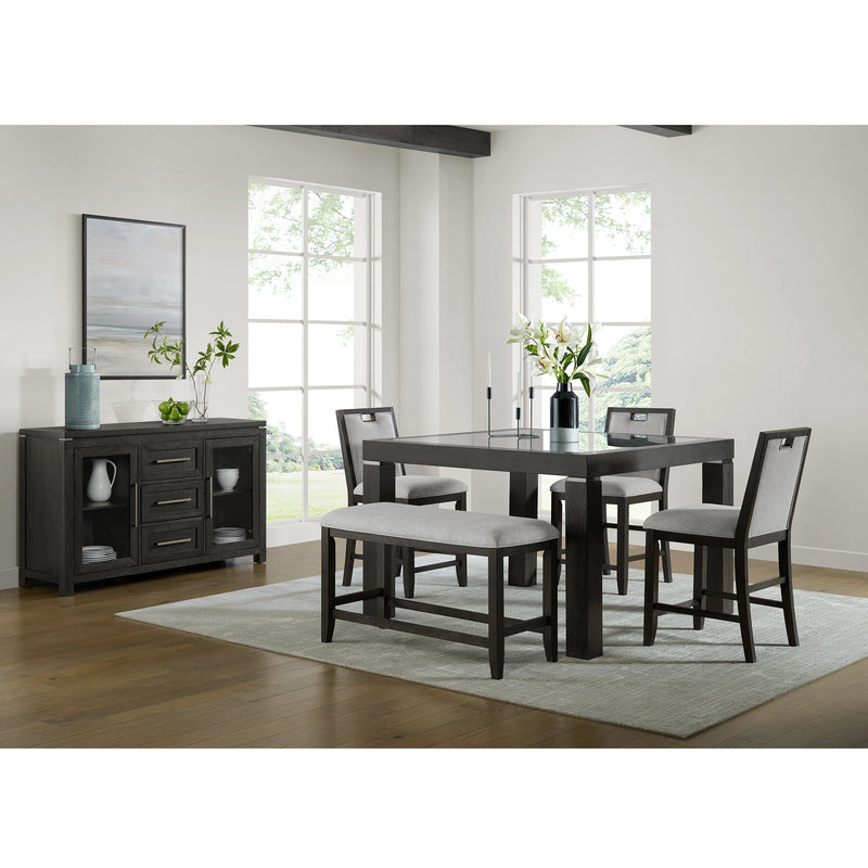 Elodie Counter Table with Glass in Charcoal