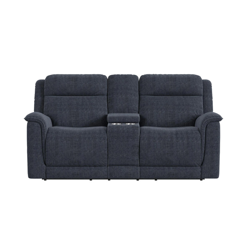 Striker Loveseat w/Console in Bristol Cobalt