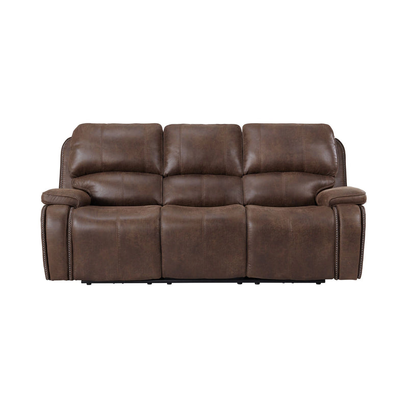 Atlantis Power Motion Sofa with Power Motion Head Recliner in Heritage Brown