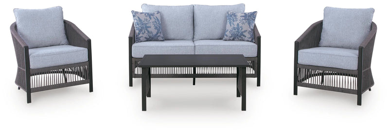 Bodega Island Outdoor Love/Chairs/Table Set (Set of 4)