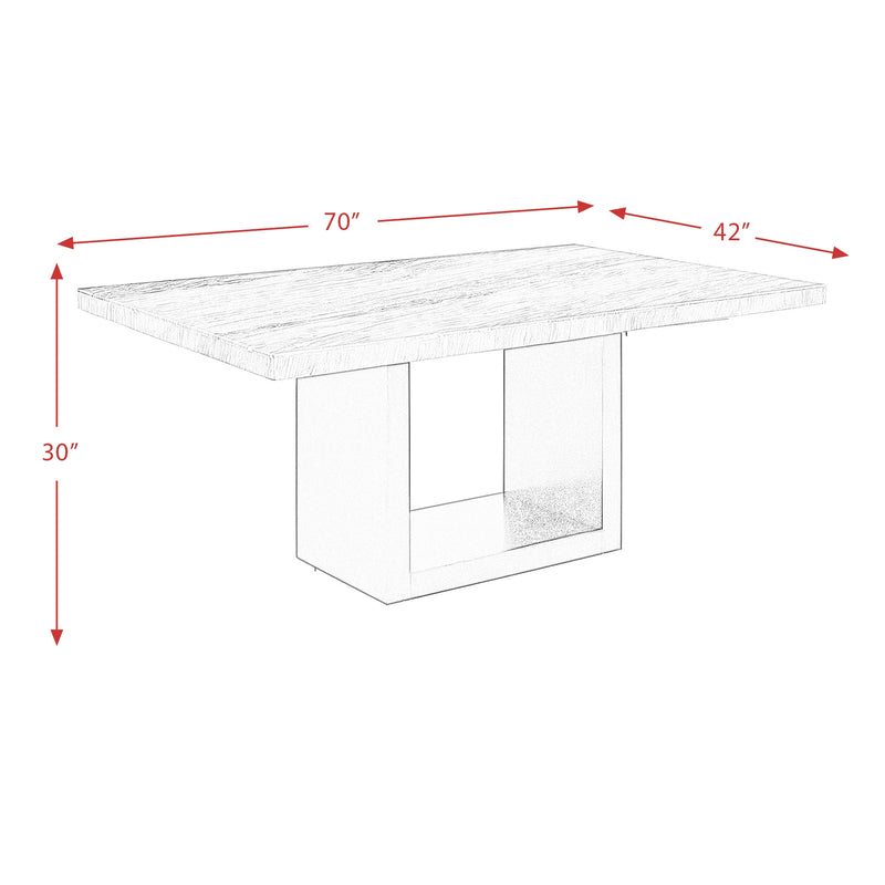 Valentino White 5PC Dining Set-Table & Four Chairs