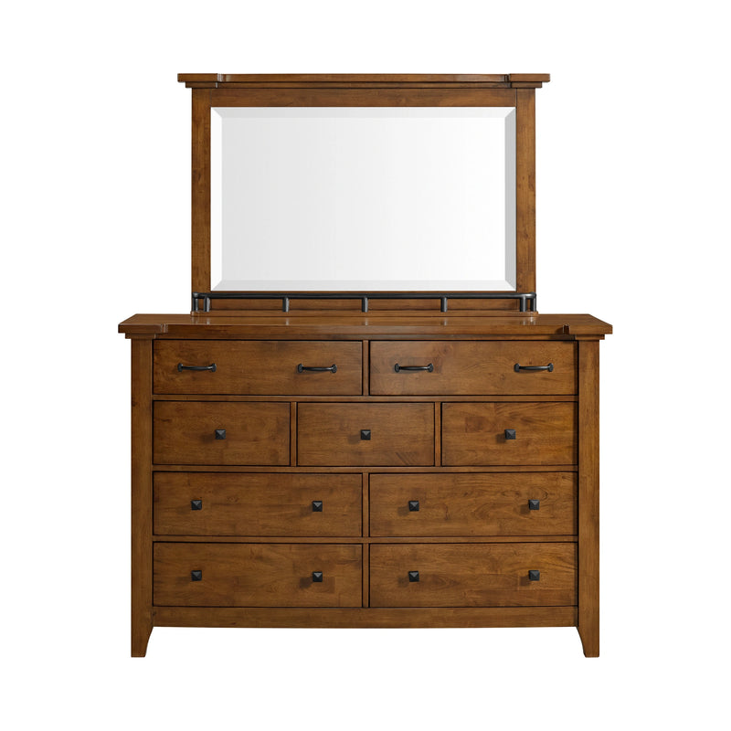 Gage Dresser & Mirror Set in Chestnut