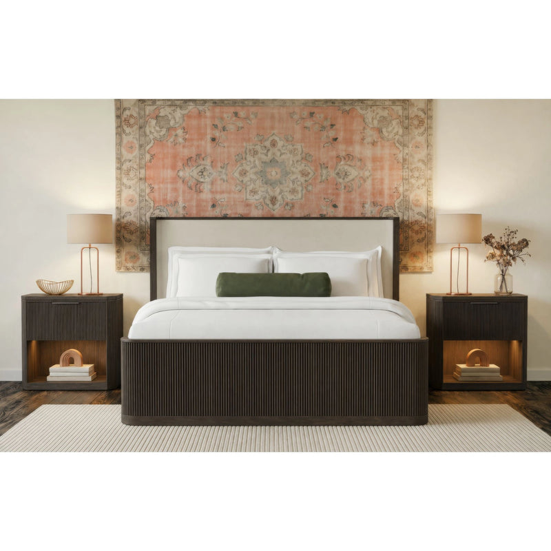 Sylvie UPH Bedroom Set with 2 Nightstands