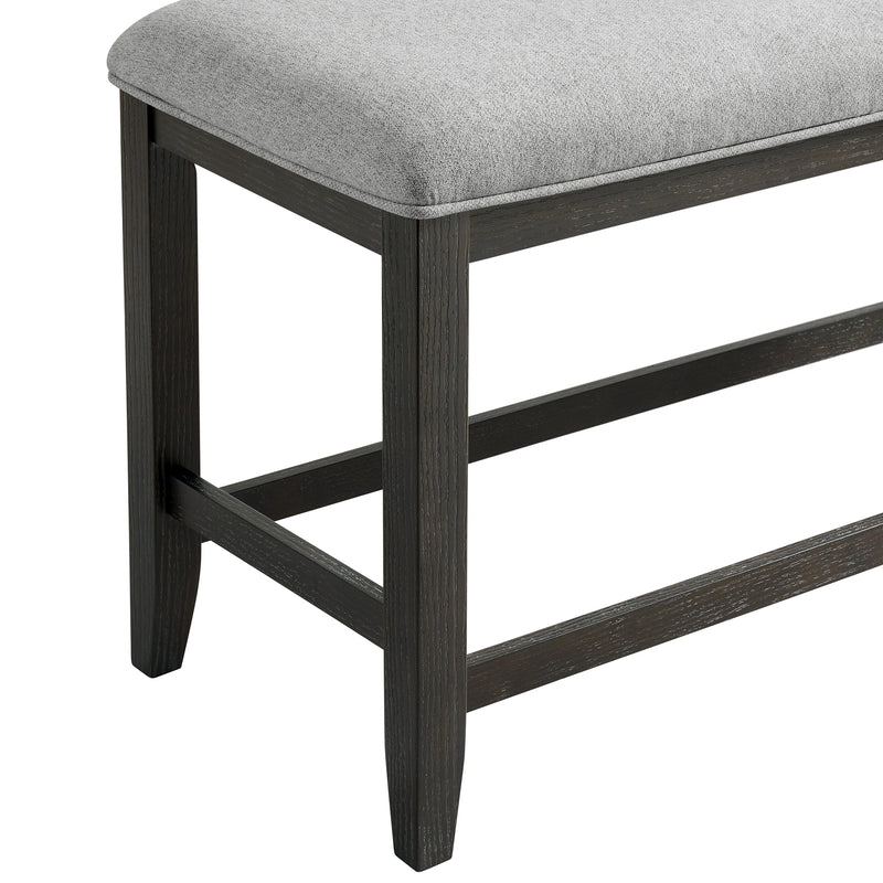 Elodie Counter Bench with Grey Fabric in Charcoal