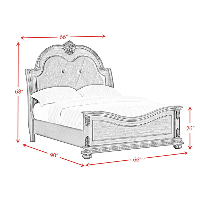 Cadenza UPH Bedroom Set with Black PU in Brown