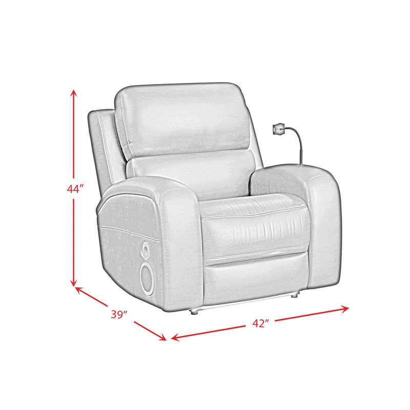Euphora P3 Power Glider Recliner W/Heat & Massage, Music, Ipad holder W/wireless charger and USBC in Aline Black