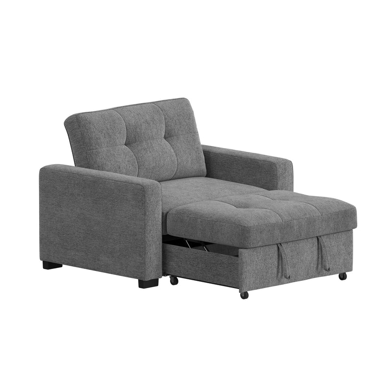 Homer Klicklak Chair W/Pull Out Bed in Clementine Grey