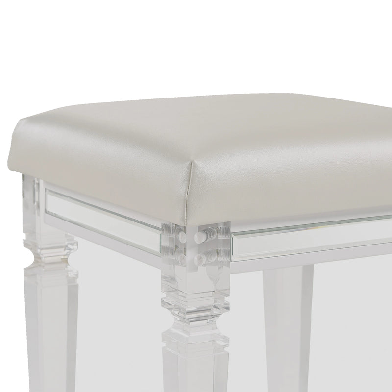 Twenty Nine Dressing Set w/LED & USB Plug in White with Stool