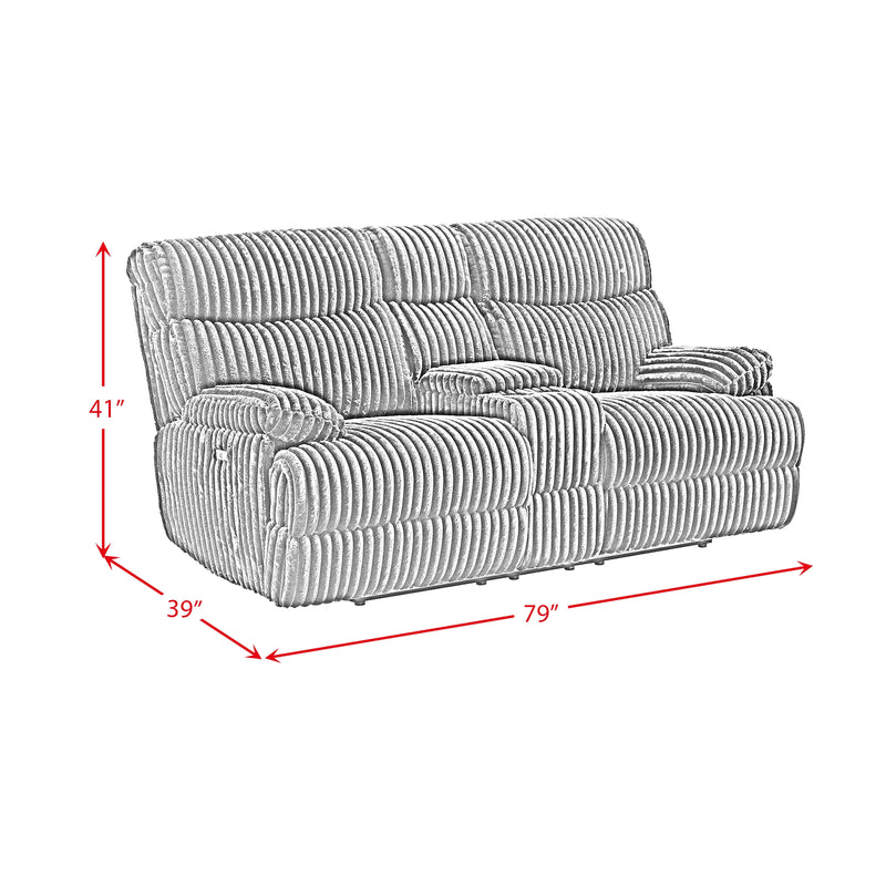 Admiral Loveseat with Console in Masis Black