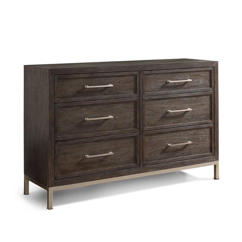 Steve Silver Broomfield 6 Drawer Dresser in Walnut