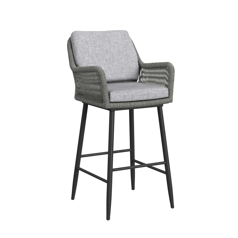 Bayhill Barstool with Grey Fabric in Black (2 Per Carton)